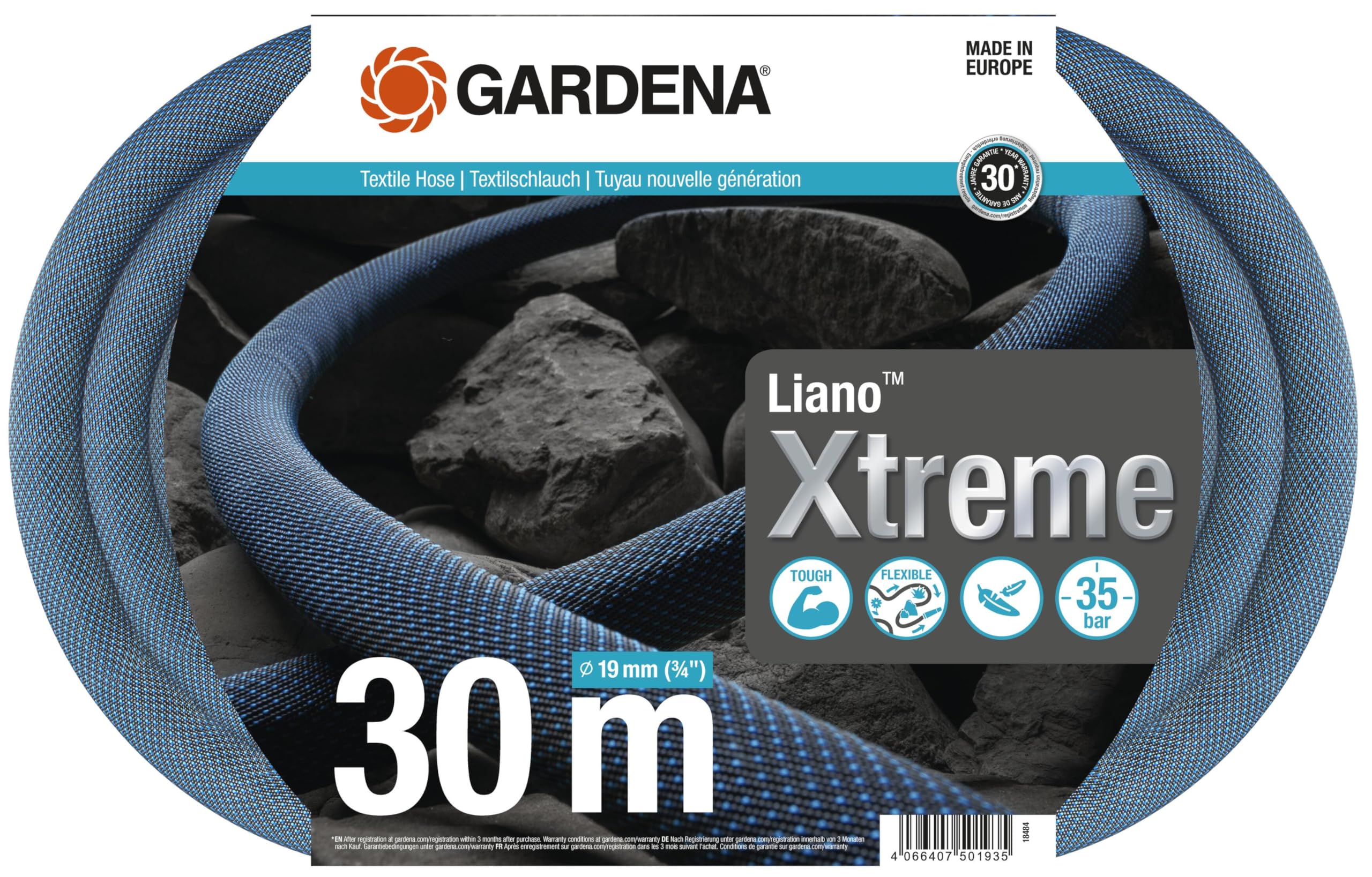 gardena-liano-xtreme-3-4-zoll-textil-gartenschlauch-30-m-set-18484-20 image 1