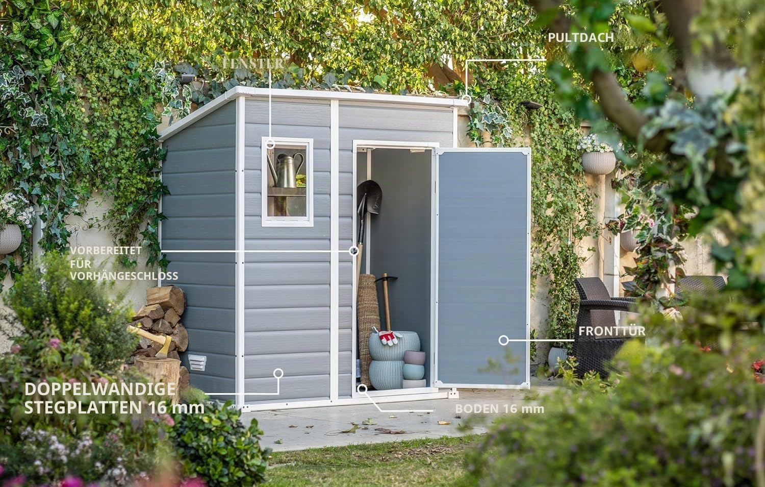keter-manor-pent-6x4-gartenhaus-kunststoff-grau image 2