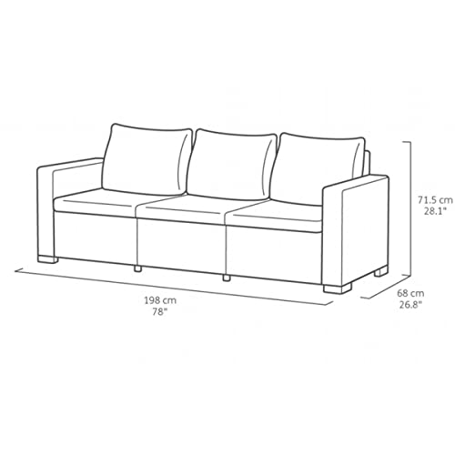 keter-allibert-california-3-sitzer-lounge-sofa-cappuccino-panama-sand image 6