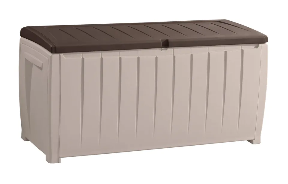 keter-kissenbox-novel-340-l-125-x-55-x-63-cm-beige-braun image 1