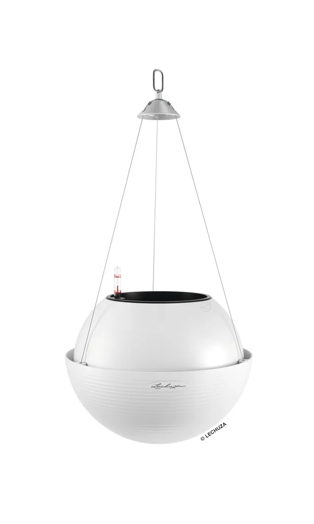 lechuza-bola-color-32-pflanzenampel-mit-bew-sserungssystem-wei image 1