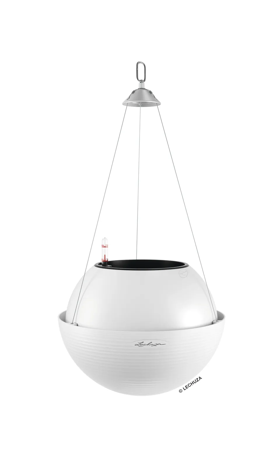 lechuza-bola-color-32-pflanzenampel-mit-bew-sserungssystem-wei image 1