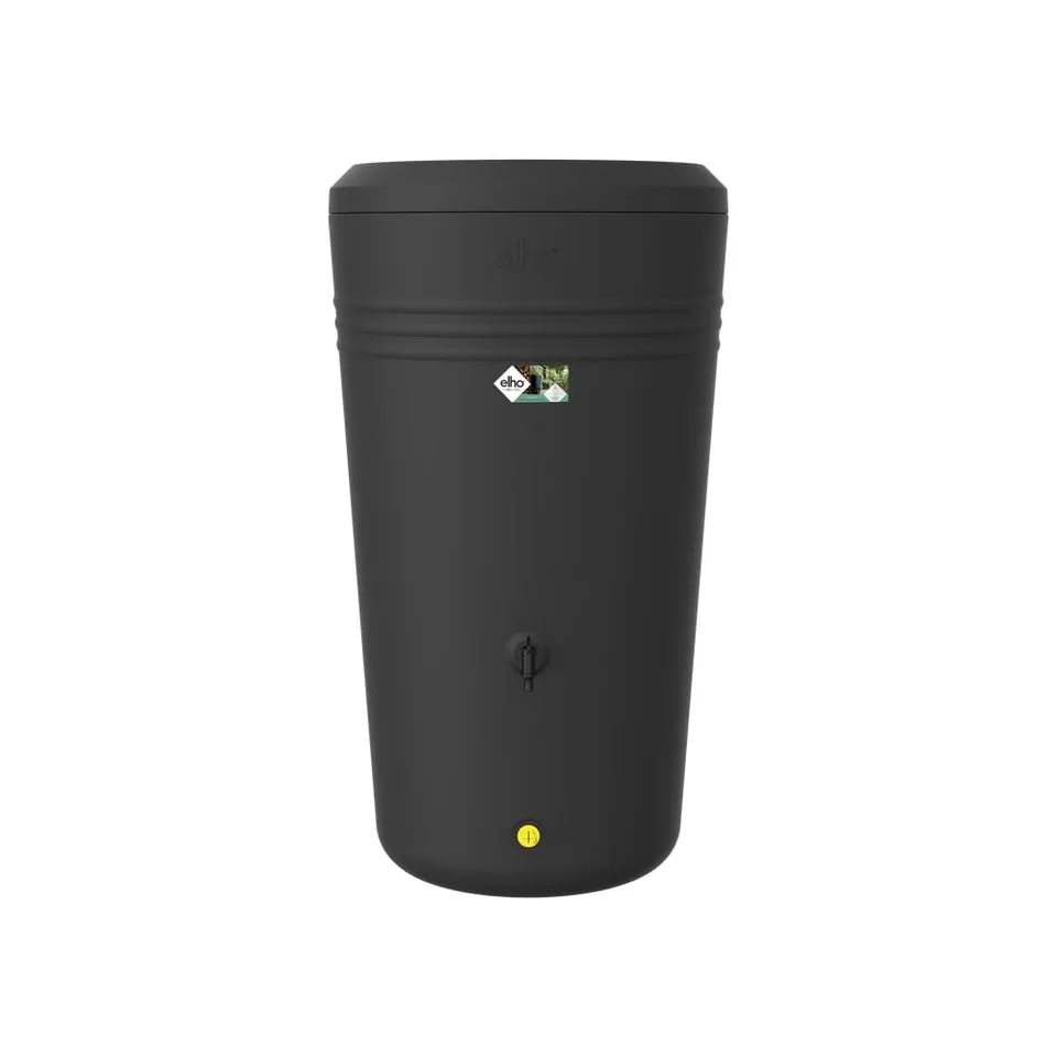 elho-green-basics-regentonne-200l-living-black-mit-pflanzkasten image 1