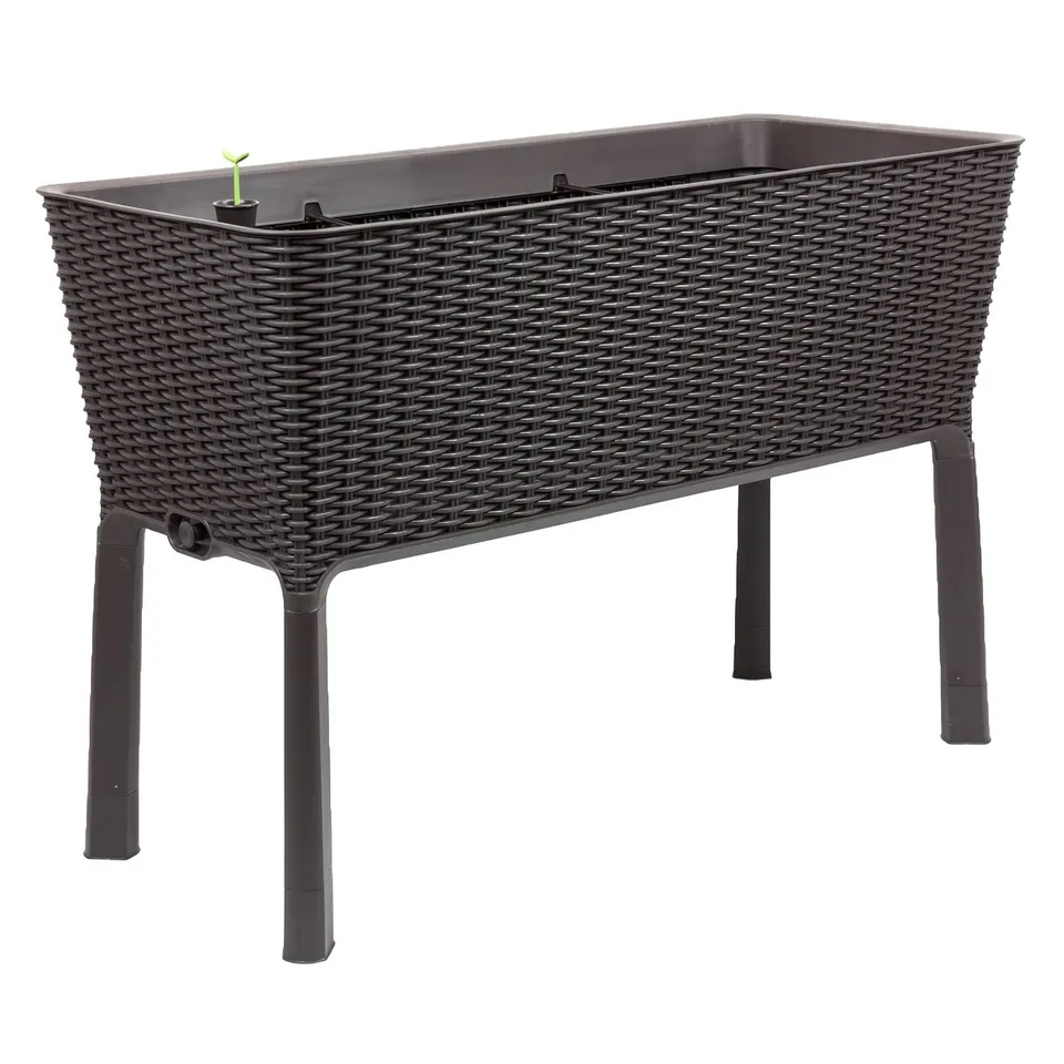 keter-easy-grow-hochbeet-braun-mit-bew-sserungssystem-rattanoptik image 1