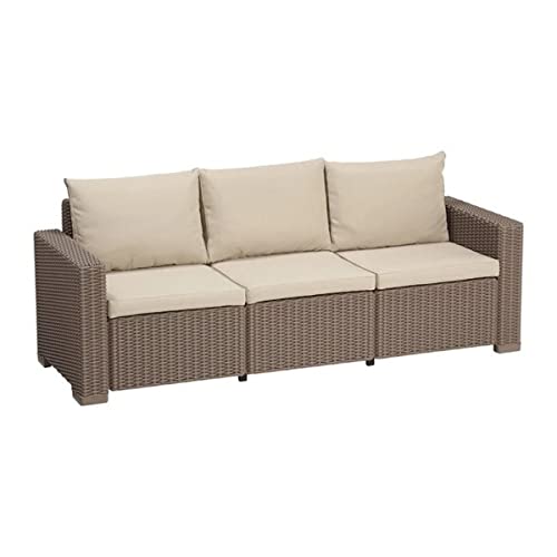 keter-allibert-california-3-sitzer-lounge-sofa-cappuccino-panama-sand image 7