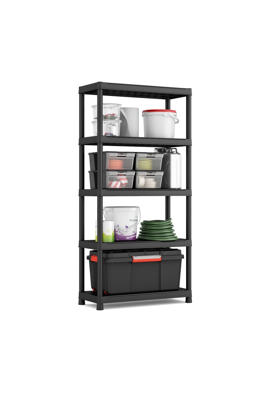 keter-plus-kunststoffregal-90-40-5-steckregal-90-x-40-x-182-cm-in-schwarz image 4