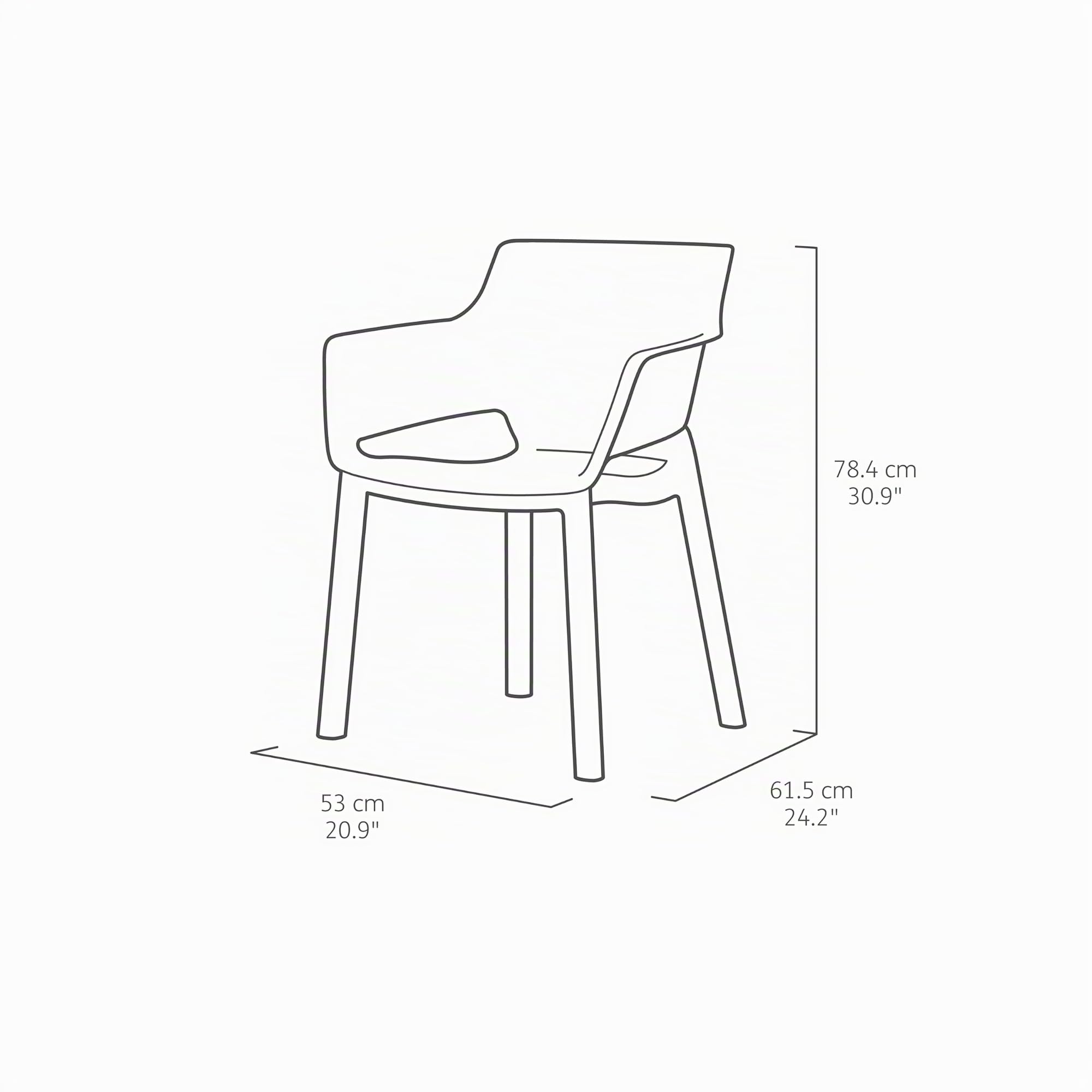 keter-elisa-chair-6er-set-gartenstuhl-graphit-stapelbar image 3