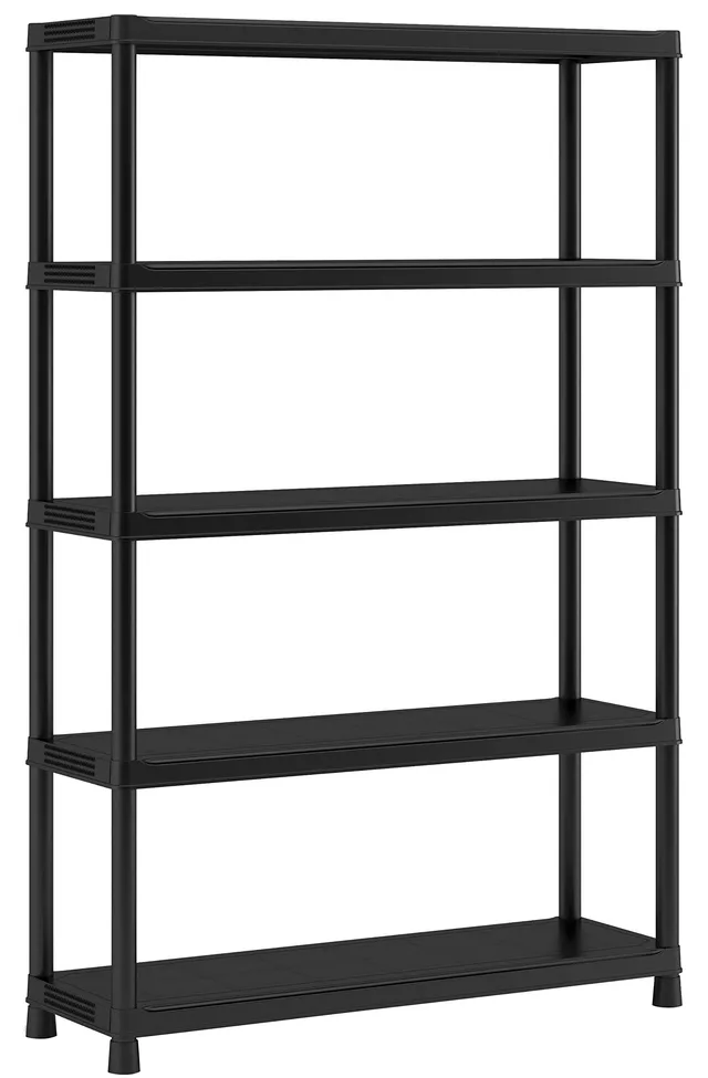 keter-plus-kunststoffregal-120-5-schwarz-120-x-40-x-187-cm image 1