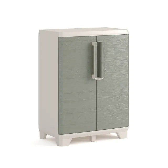 keter-wood-grain-kunststoffschrank-niedrig-beige-68-x-39-x-97-cm image 1