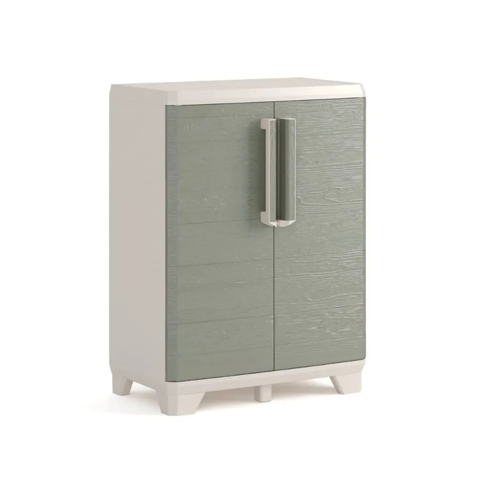 keter-wood-grain-kunststoffschrank-niedrig-beige-68-x-39-x-97-cm image 1