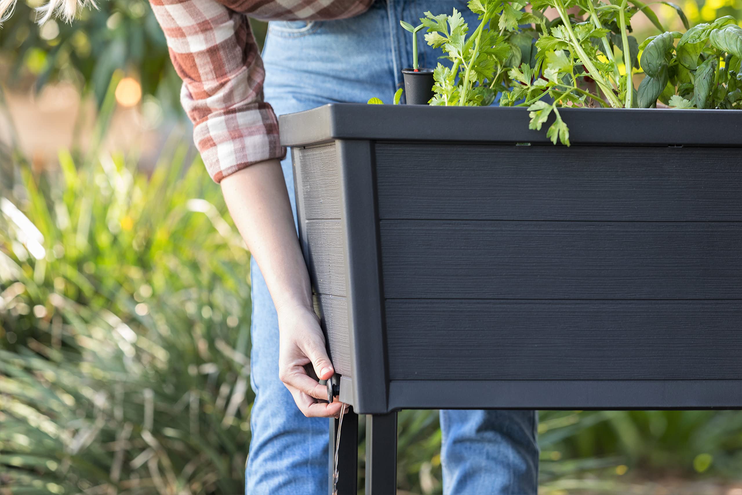 keter-alfresco-hochbeet-anthrazit-mit-selbstbew-sserung-holzoptik image 4