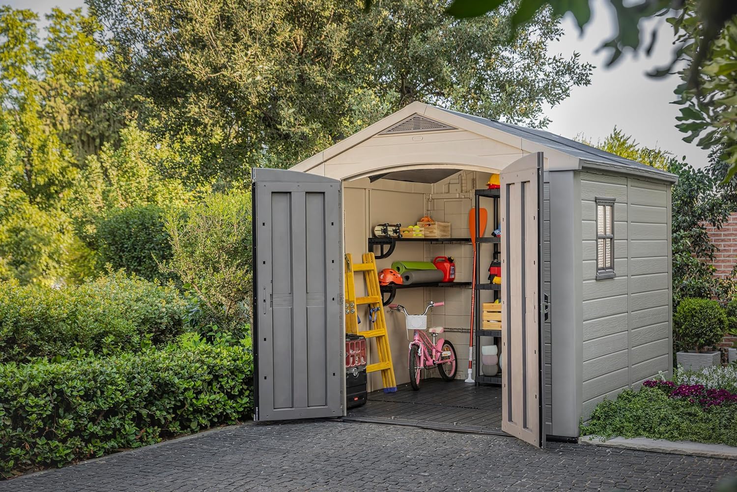 keter-ger-tehaus-8x8-beige-taupe-kunststoff-gartenhaus-256-5-x-255-x-243-cm image 6