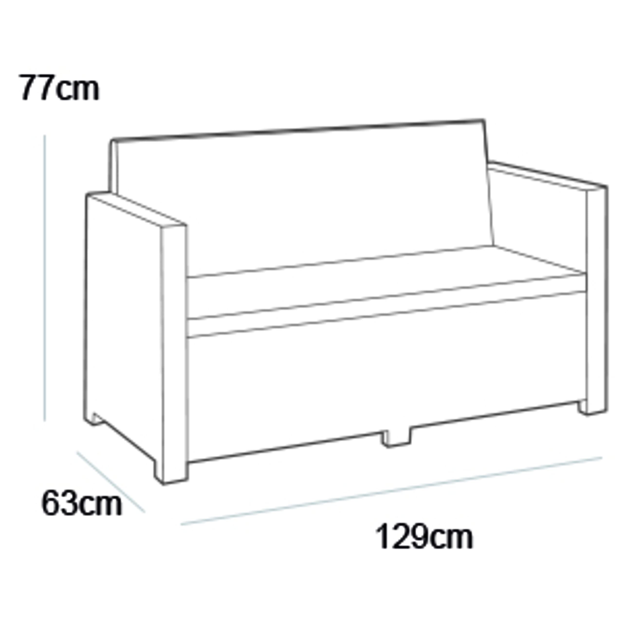 keter-allibert-victoria-gartenlounge-set-2-sitzer-sofa-graphit-grau-tisch-59x59x image 3