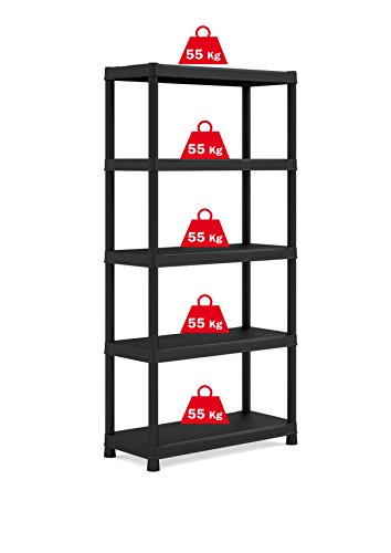 keter-plus-kunststoffregal-90-40-5-steckregal-90-x-40-x-182-cm-in-schwarz image 8