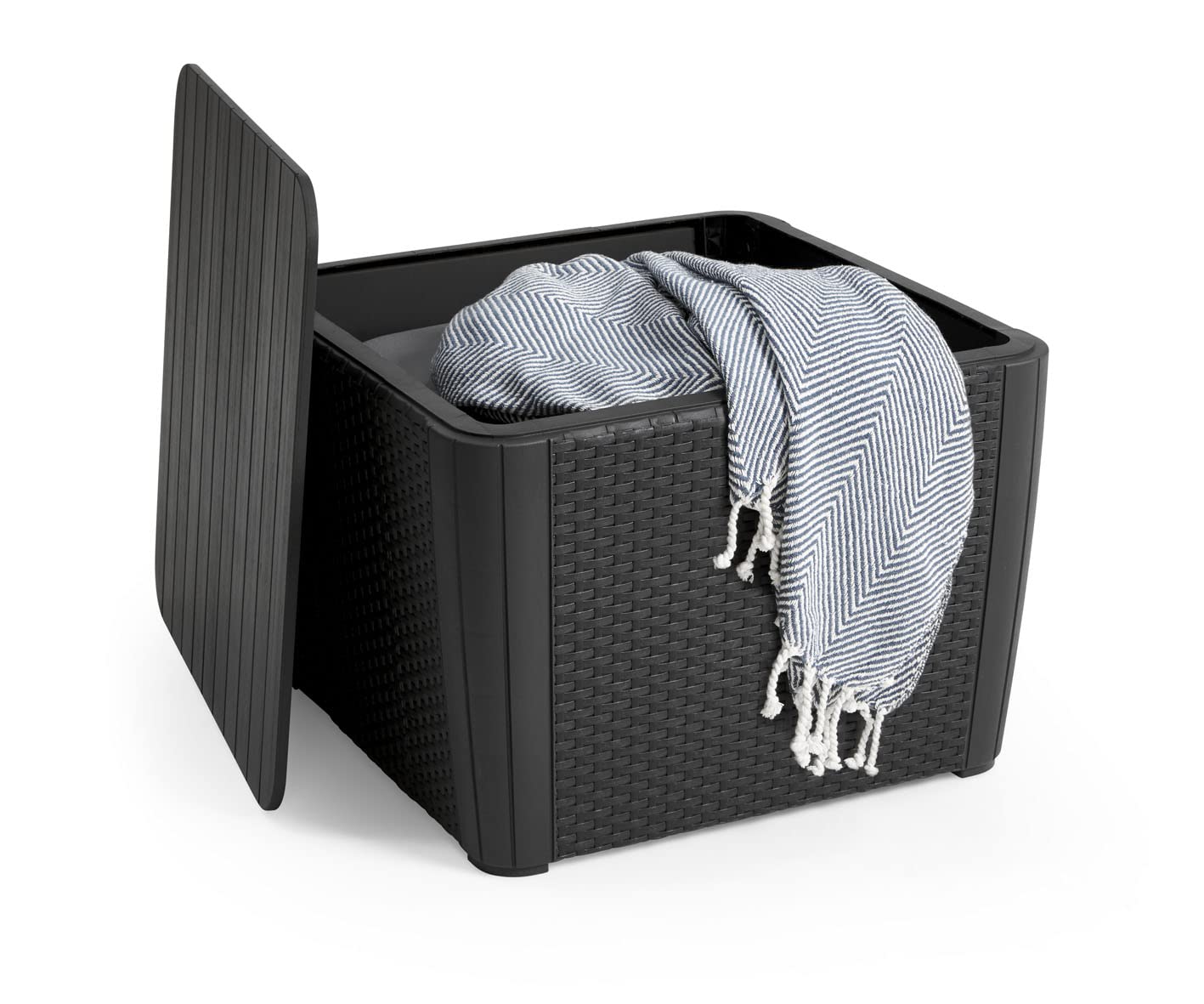 allibert-by-keter-gartentisch-luzon-plus-flat-wicker-graphit-57x57x43-cm-beistel image 4
