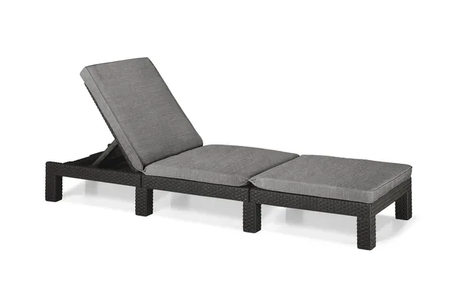 keter-daytona-sonnenliege-rattan-optik-graphit-grau-mit-kissen-195x65-cm image 1