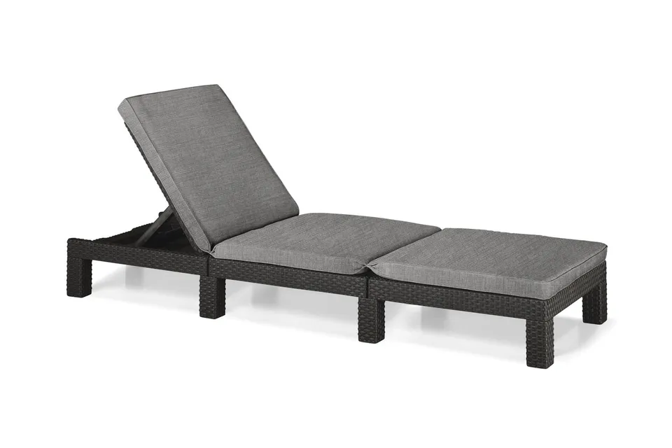 keter-daytona-sonnenliege-rattan-optik-graphit-grau-mit-kissen-195x65-cm image 1
