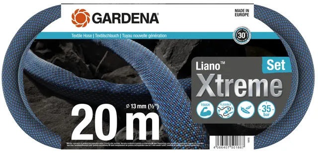 gardena-liano-xtreme-1-2-zoll-20-m-set-textil-gartenschlauch-mit-spritze image 1
