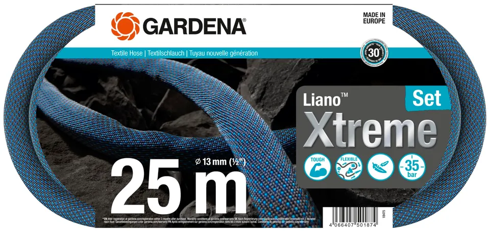 gardena-liano-xtreme-1-2-zoll-25-m-set-18475-20-textil-gartenschlauch-mit-spritz image 1
