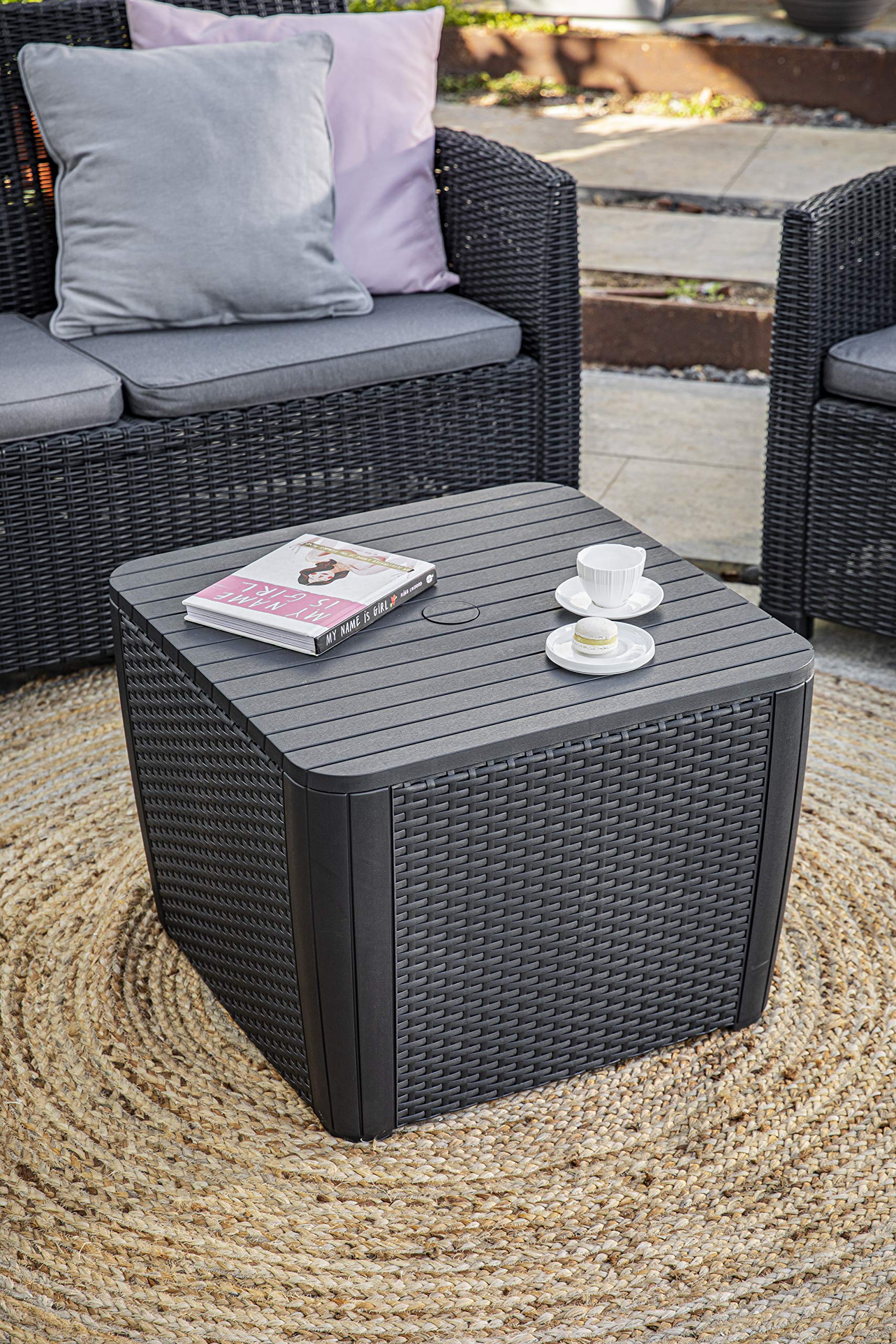 keter-patio-umbrella-table-flat-wicker-gartentisch-mit-schirmloch-graphit image 2
