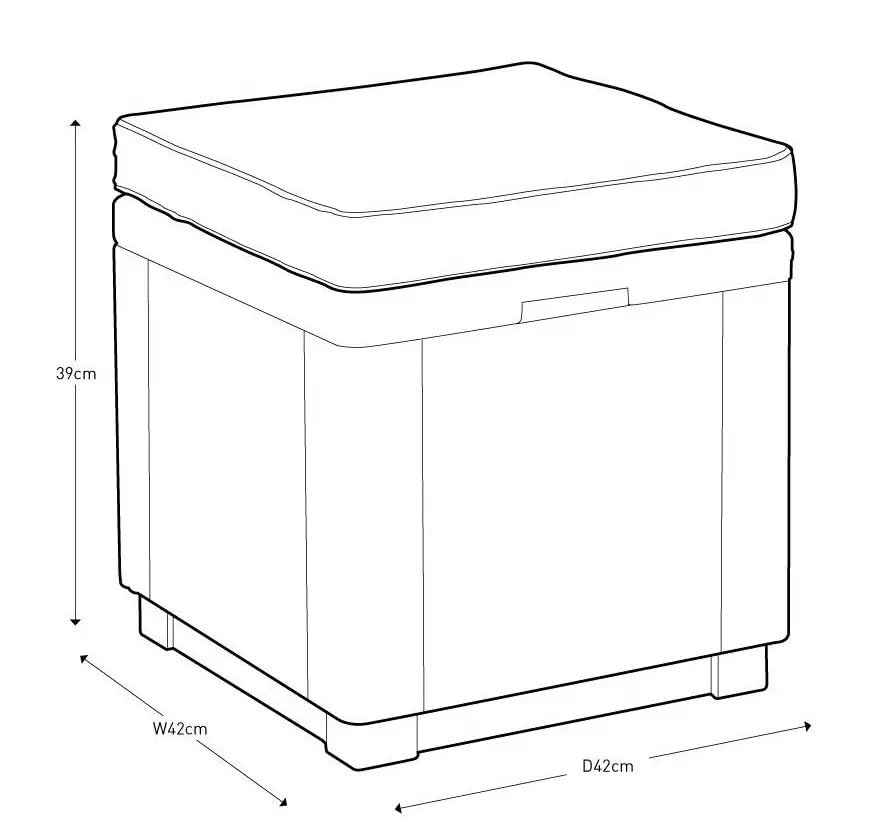 allibert-cube-garten-hocker-grau-mit-kissen-60-l-stauraum image 6