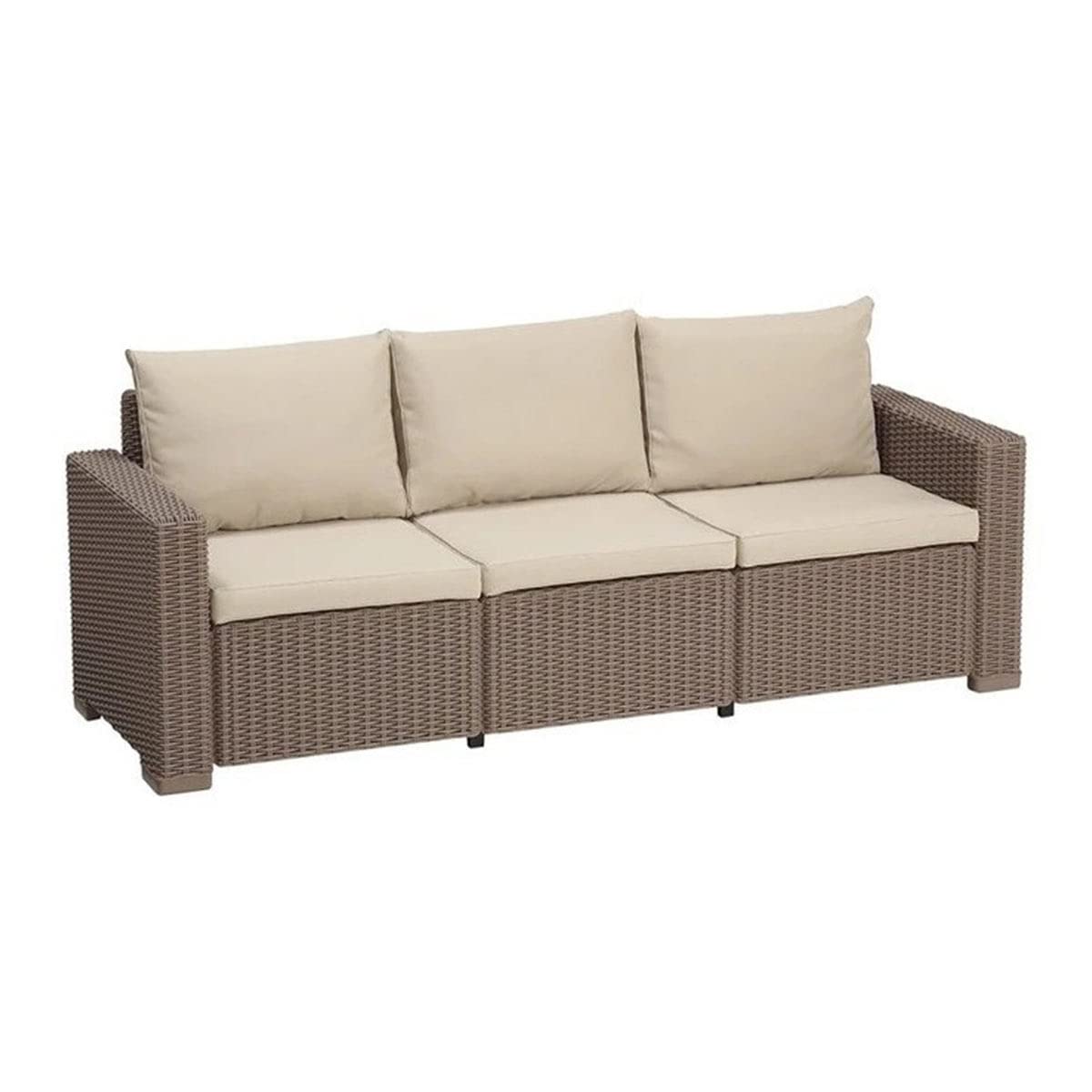 keter-allibert-california-3-sitzer-lounge-sofa-cappuccino-panama-sand image 3