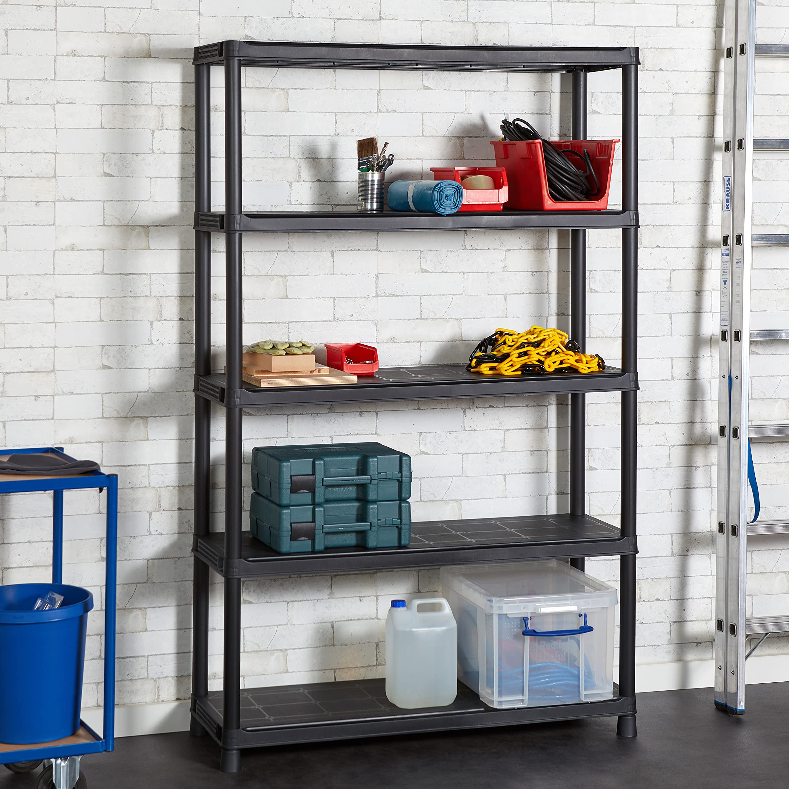 keter-plus-kunststoffregal-120-5-schwarz-120-x-40-x-187-cm image 7