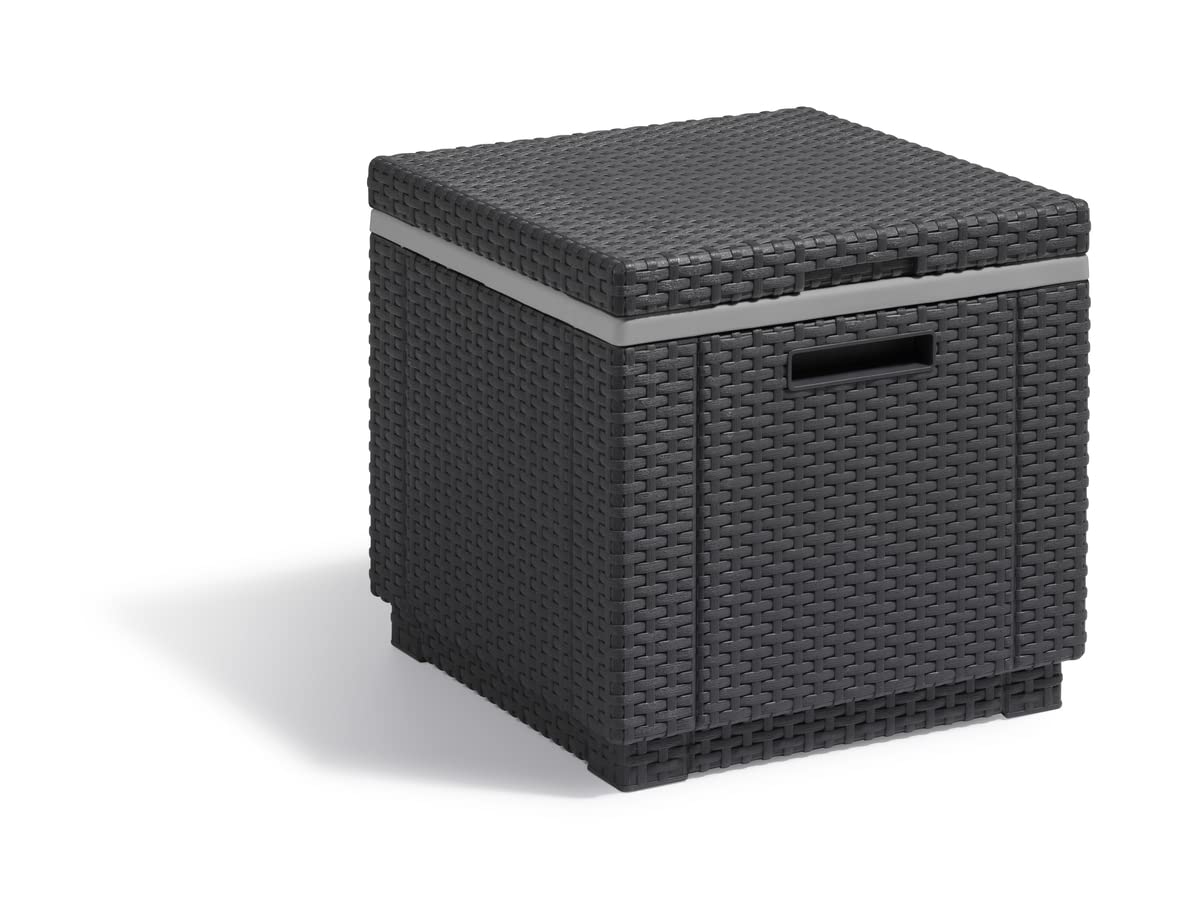 keter-allibert-ice-cube-k-hlbox-beistelltisch-rattanoptik-graphit-40-liter image 1