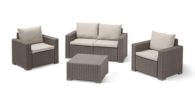 allibert-by-keter-california-gartenlounge-set-4-personen-runde-rattanoptik image 1