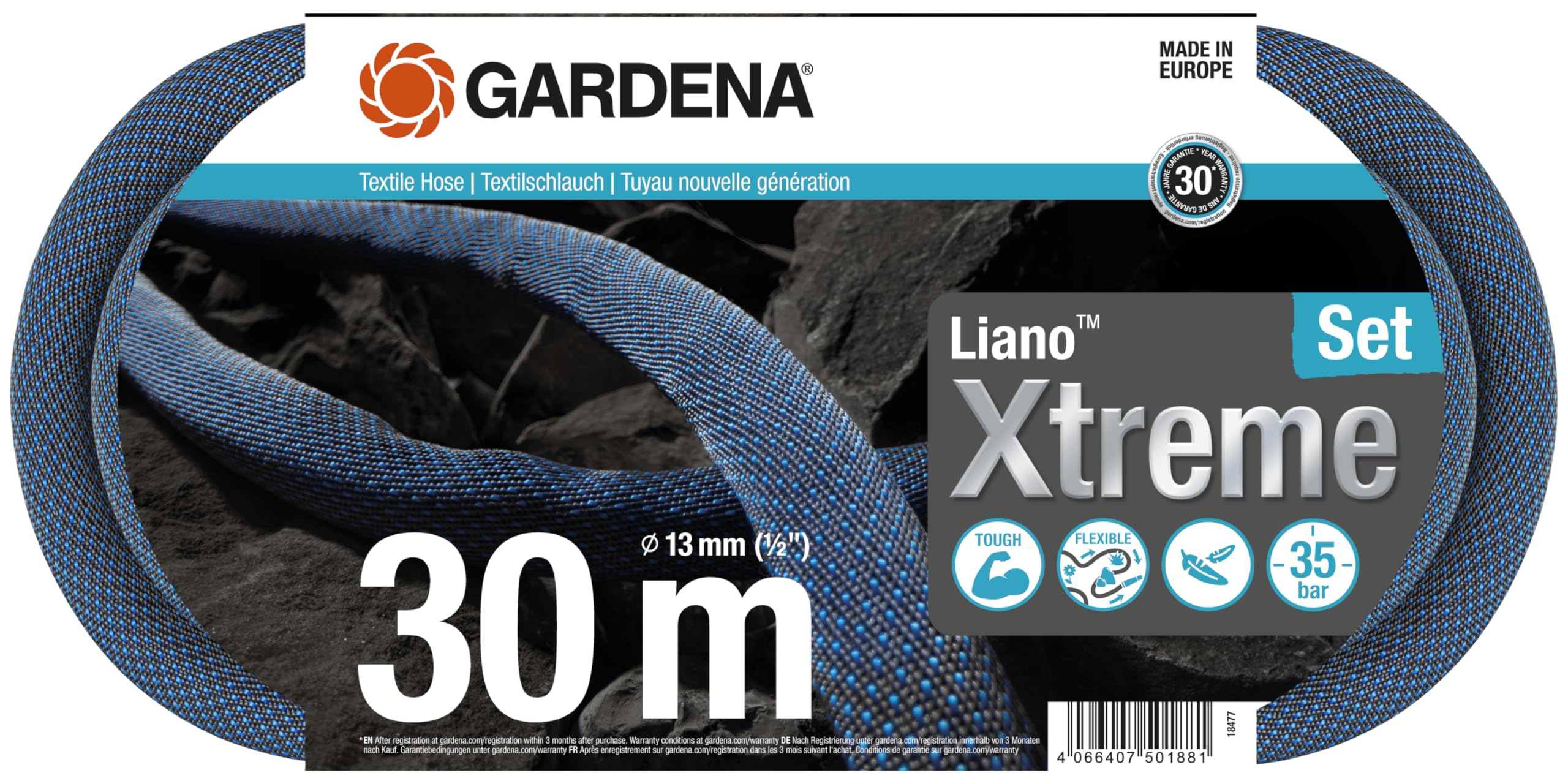 gardena-liano-xtreme-1-2-zoll-30m-set-textil-gartenschlauch image 1