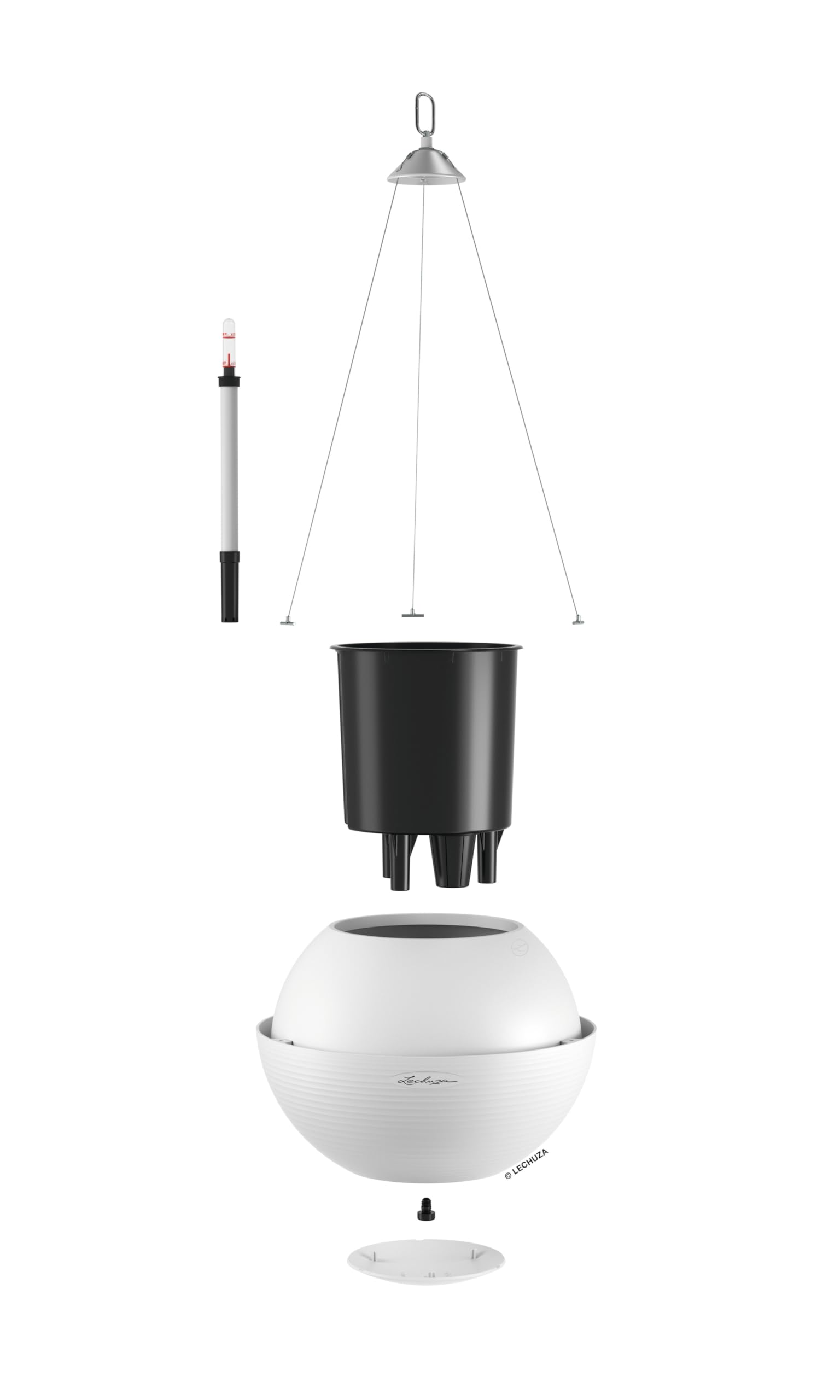 lechuza-bola-color-32-pflanzenampel-mit-bew-sserungssystem-wei image 2