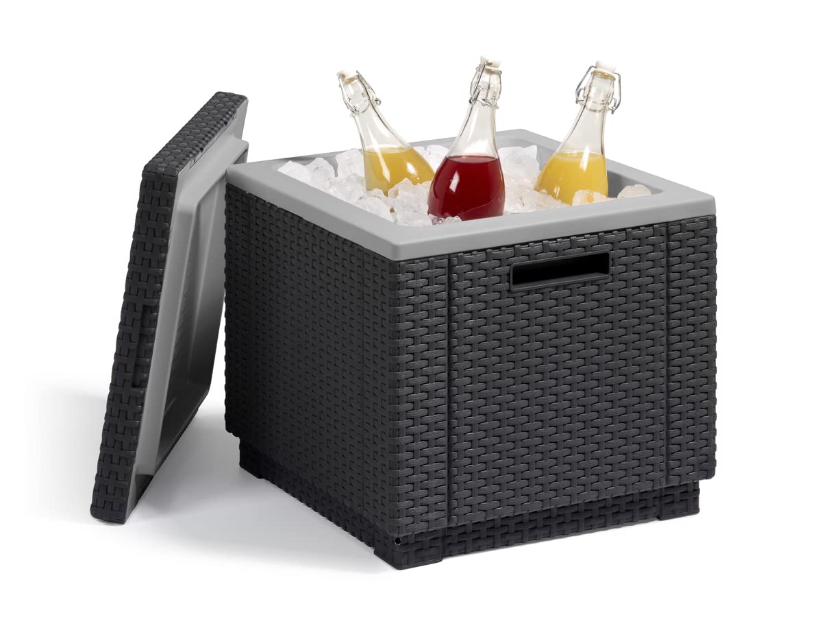 keter-allibert-ice-cube-k-hlbox-beistelltisch-rattanoptik-graphit-40-liter image 5