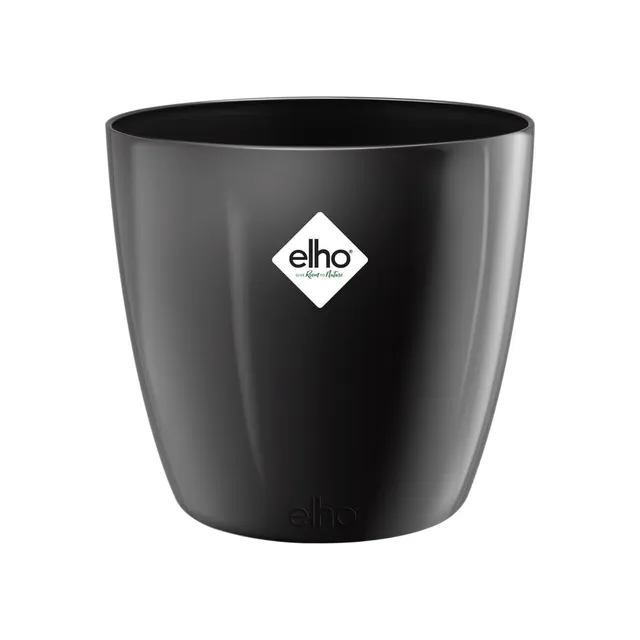 elho-brussels-diamond-rund-22-cm-blumentopf-schwarz-metallic image 1