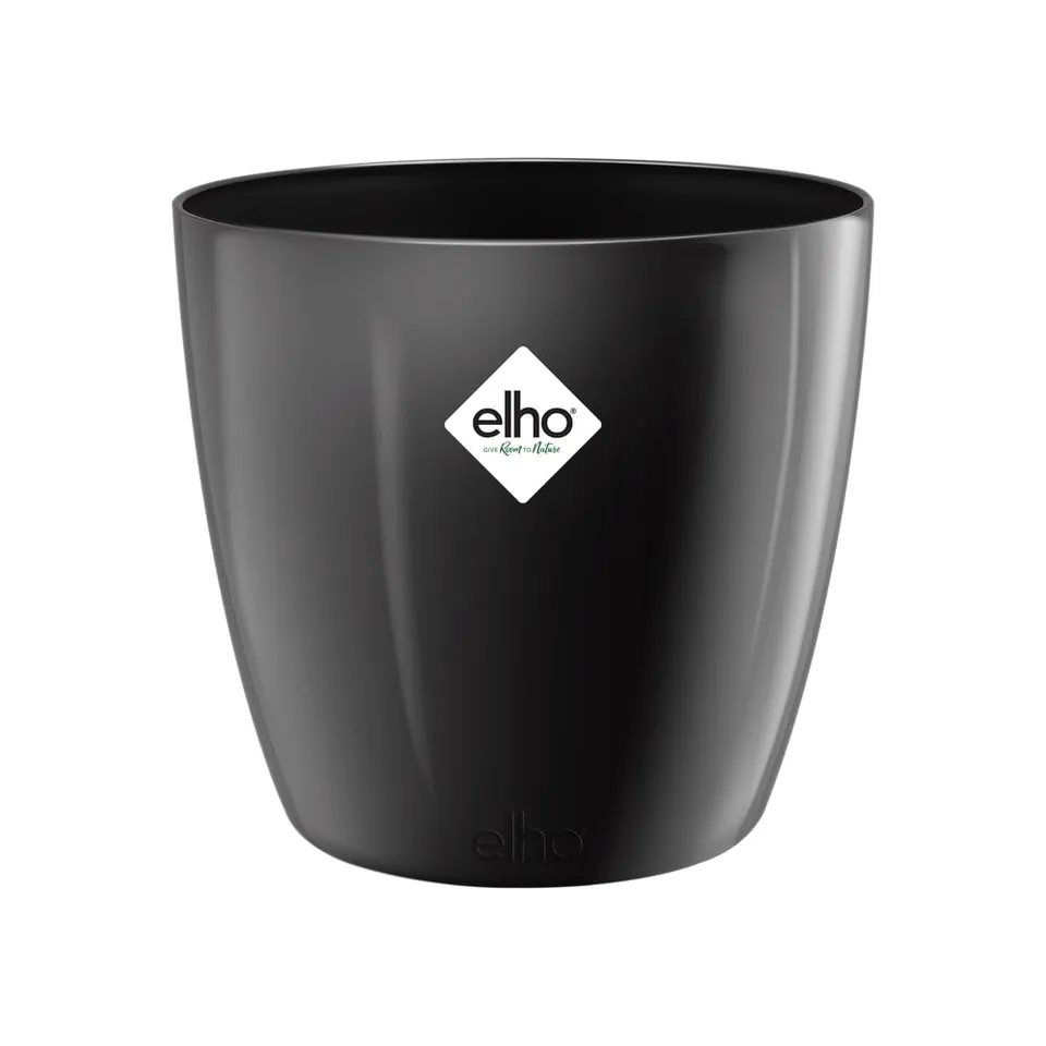 elho-brussels-diamond-rund-22-cm-blumentopf-schwarz-metallic image 1