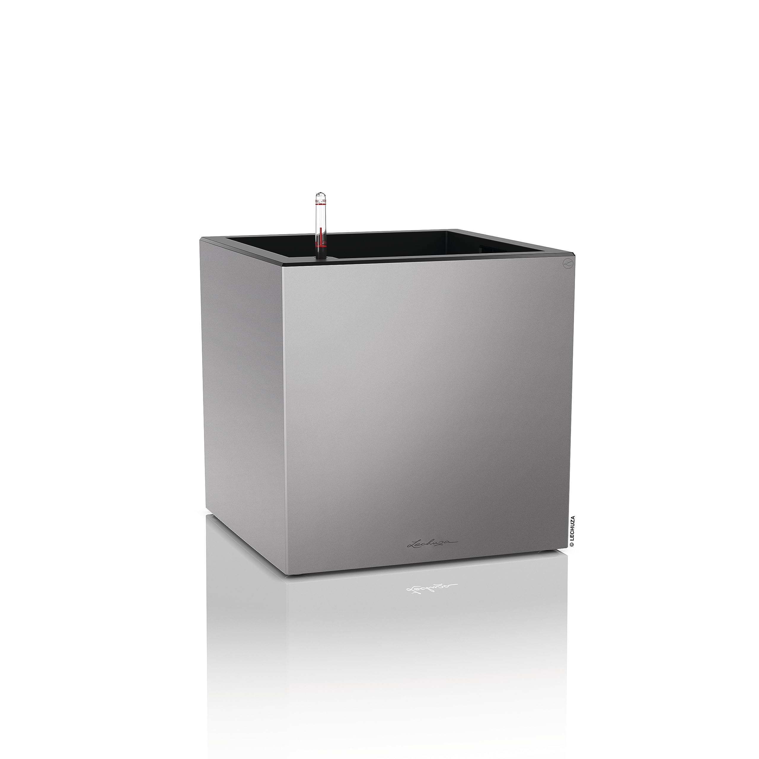 lechuza-canto-premium-40-low-pflanzw-rfel-silber-metallic-40x40x40-cm image 1