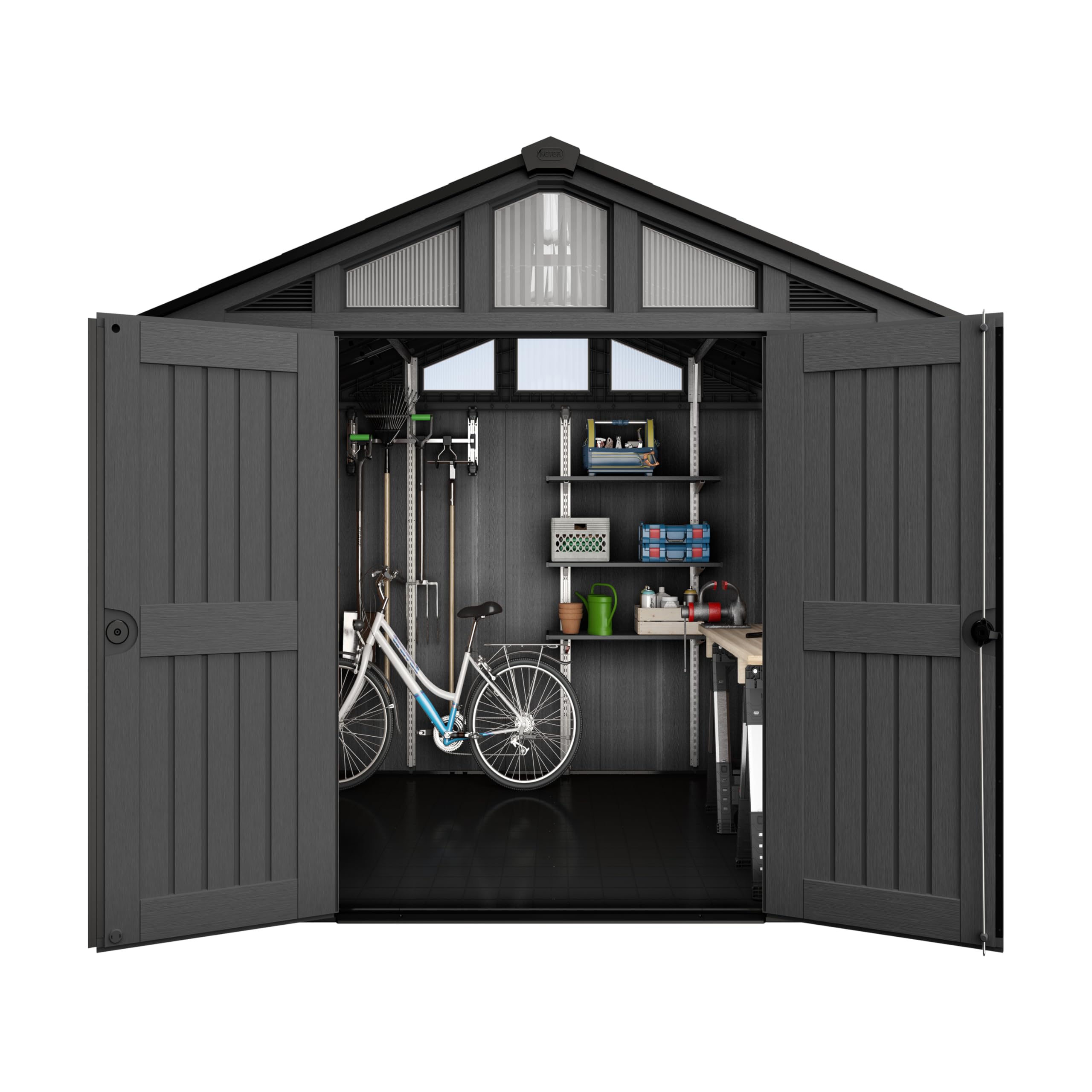 keter-stronghold-10x8-gartenhaus-evotech-stahlverst-rkt-grau-305-x-243-x-251-cm image 2