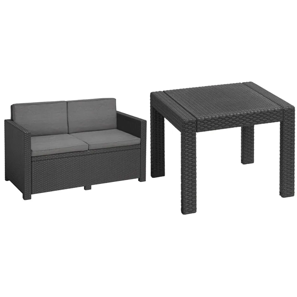 keter-allibert-victoria-gartenlounge-set-2-sitzer-sofa-graphit-grau-tisch-59x59x image 1