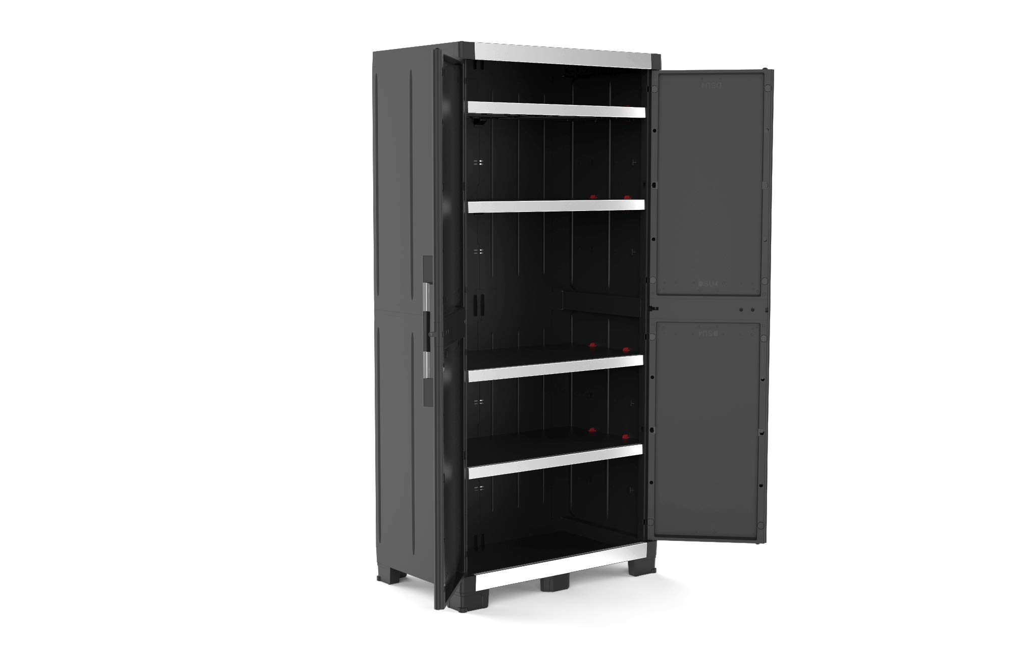 keter-xl-garage-kunststoffschrank-hoch-89x54x188-cm-schwarz-silber image 3