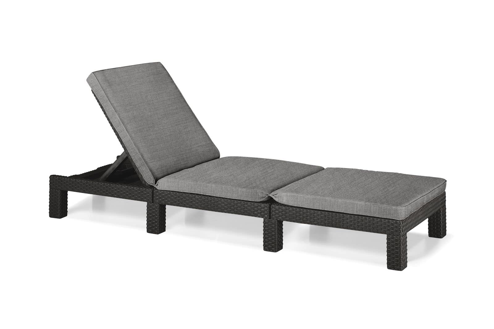 keter-daytona-sonnenliege-rattan-optik-graphit-grau-mit-kissen-195x65-cm image 1