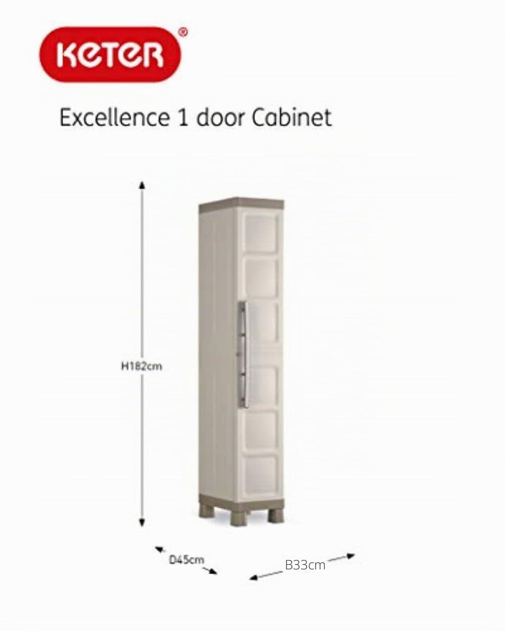 keter-excellence-kunststoffschrank-schmal-1-t-rig-33-x-45-x-182-cm-beige-taupe image 3