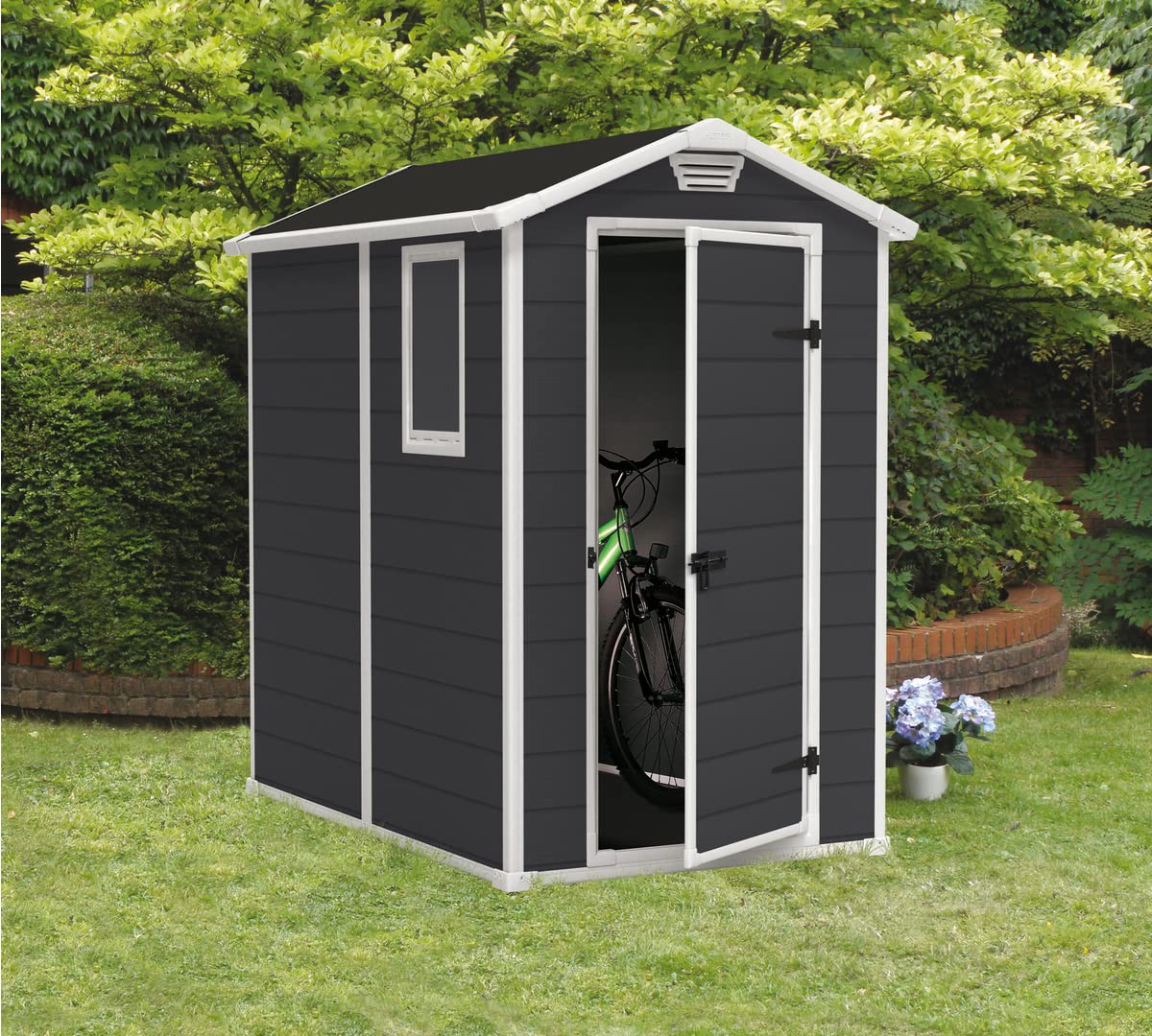 keter-manor-4x6-gartenhaus-130-x-192-x-198-cm-dunkelgrau-mit-boden image 3