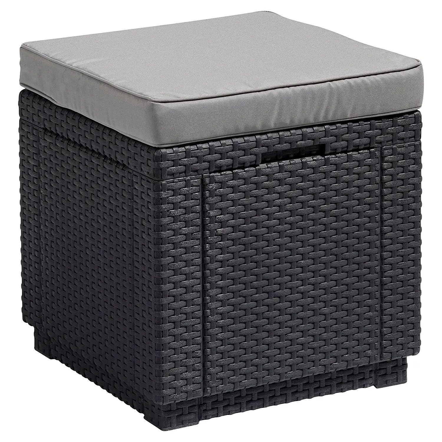allibert-cube-garten-hocker-grau-mit-kissen-60-l-stauraum image 1