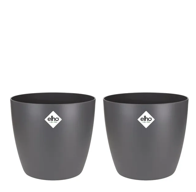 elho-brussels-rund-25-blumentopf-2er-set-anthracite-25-x-h-31-cm image 1