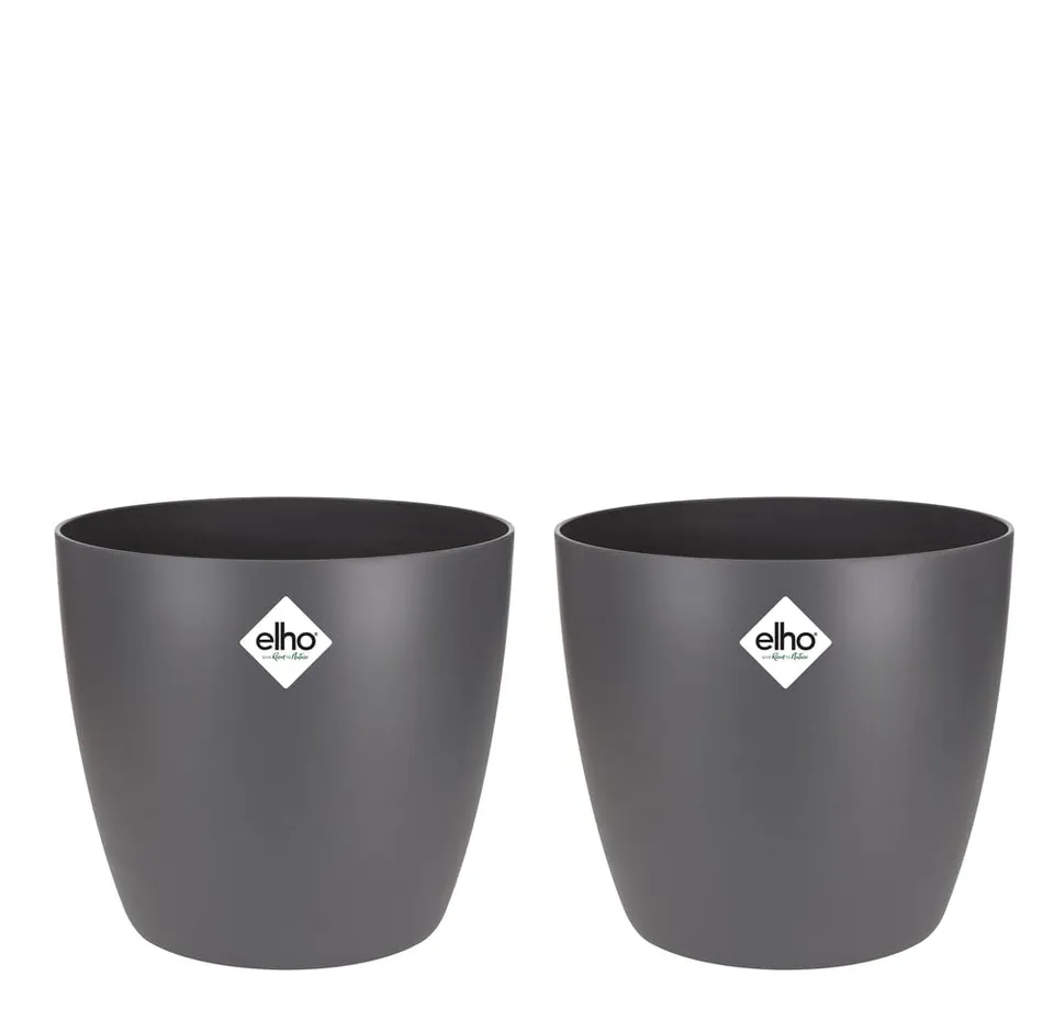 elho-brussels-rund-25-blumentopf-2er-set-anthracite-25-x-h-31-cm image 1