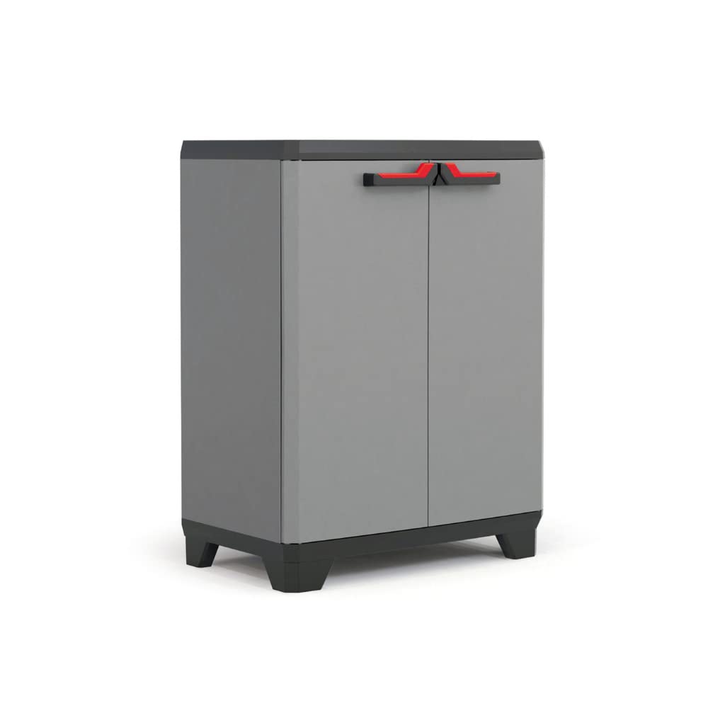 keter-stilo-kunststoffschrank-niedrig-68x39x90-cm-grau-schwarz-rot image 1