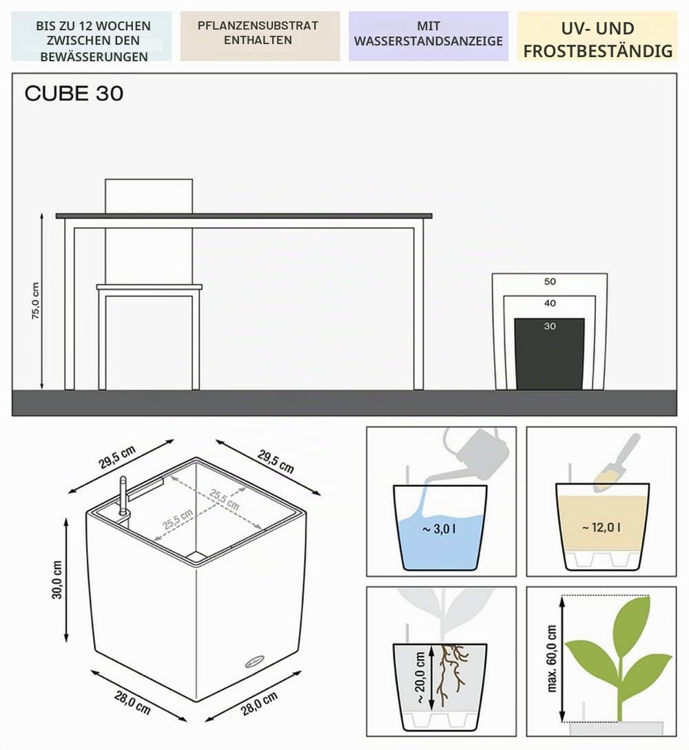 lechuza-cube-30-komplettset-taupe-hochglanz-30x30x30-cm image 2