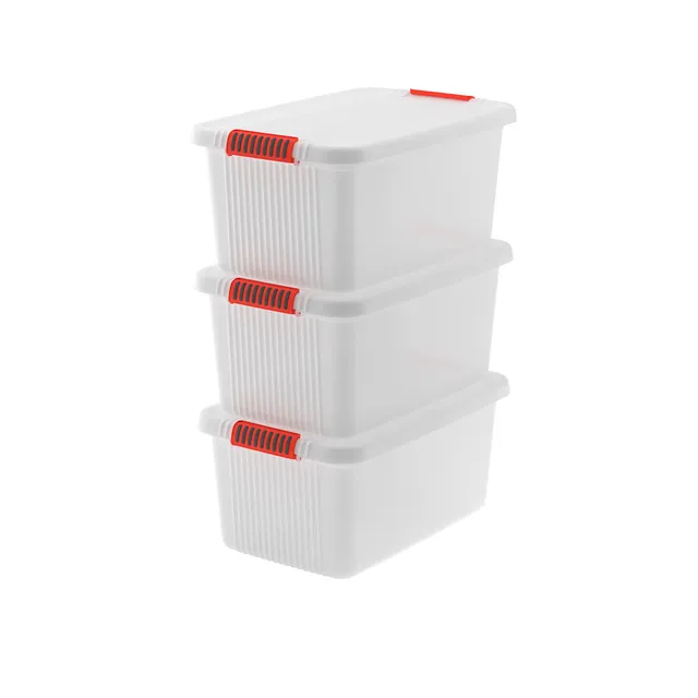 keter-k-latch-l-3er-set-aufbewahrungsboxen-43-l-transparent-59-x-39-x-28-cm image 1